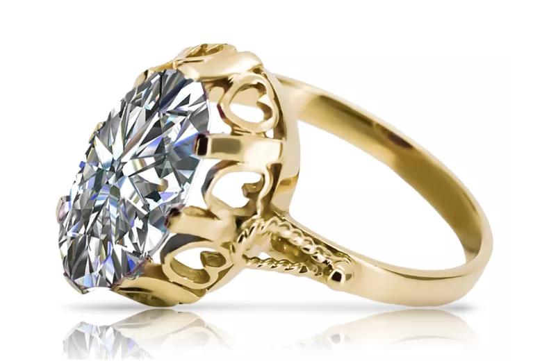 14k žlté zlato Cyrkónia  Vintage style vrc134y